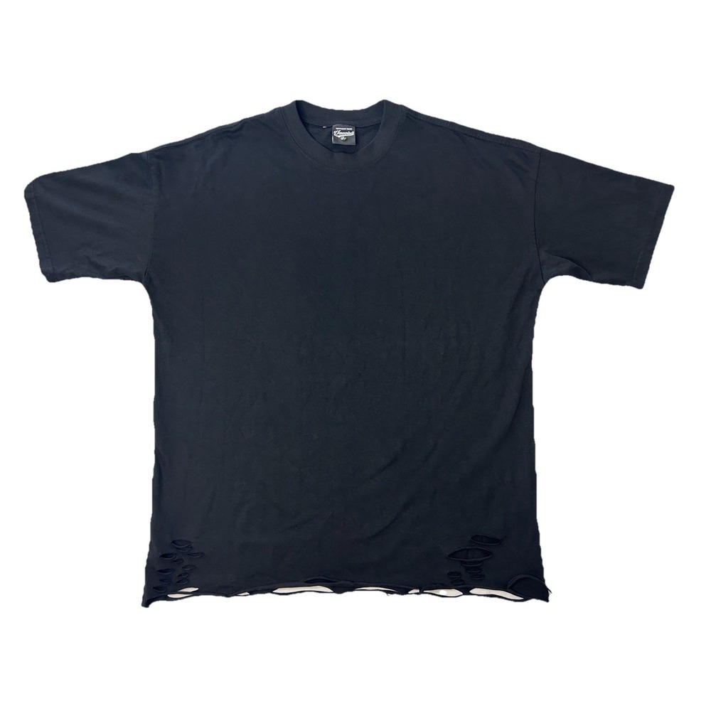 Vancarhell Distressed Grunge Black Shirt Mens Medium Oversized Punk Designer